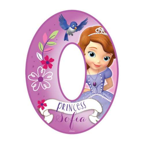 Sofia the First Number 0 Edible Icing Image - Click Image to Close